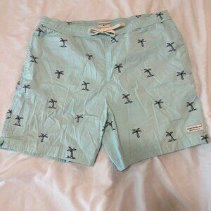 Modern Amusement Mens Swim Trunks Tropical Pattern Blue Size L